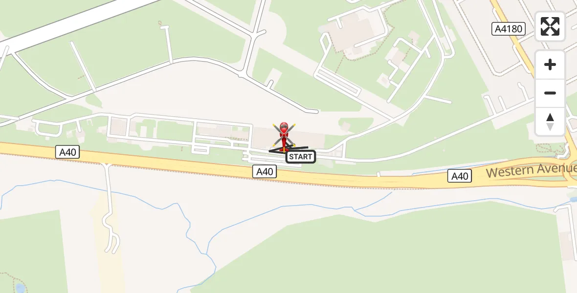 Flight route Air Ambulance Helicopter RAF Northolt - RAF Northolt, 08 October 2026, 12:36