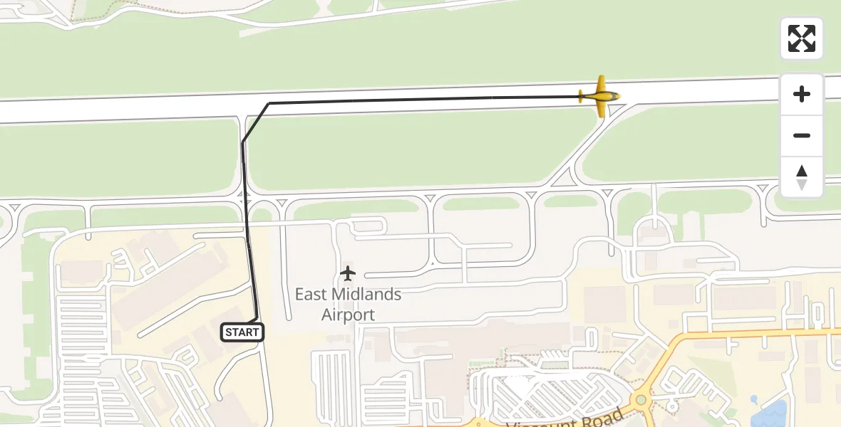 Flight route Police Aircraft East Midlands Airport - East Midlands Airport, 08 October 2026, 15:21
