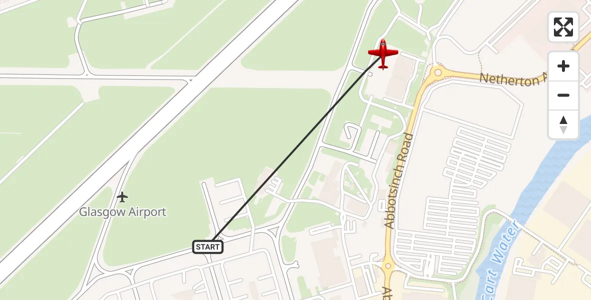 Flight route Air Ambulance Aircraft Glasgow Airport - Glasgow Airport, 08 October 2026, 15:59