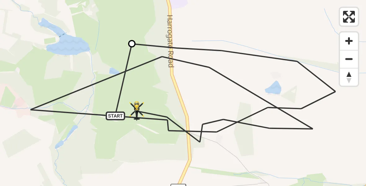 Flight route Police Helicopter Harewood - Harewood, 08 October 2026, 18:56