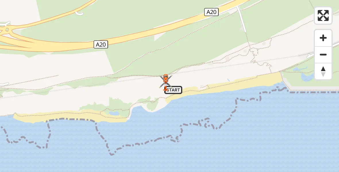 Flight route Coastguard Helicopter Dover - Dover, 08 October 2026, 19:01