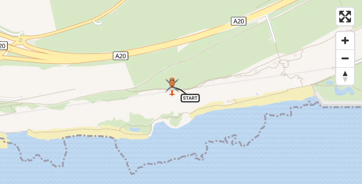 Flight route Coastguard Helicopter Dover - Dover, 08 October 2026, 19:05