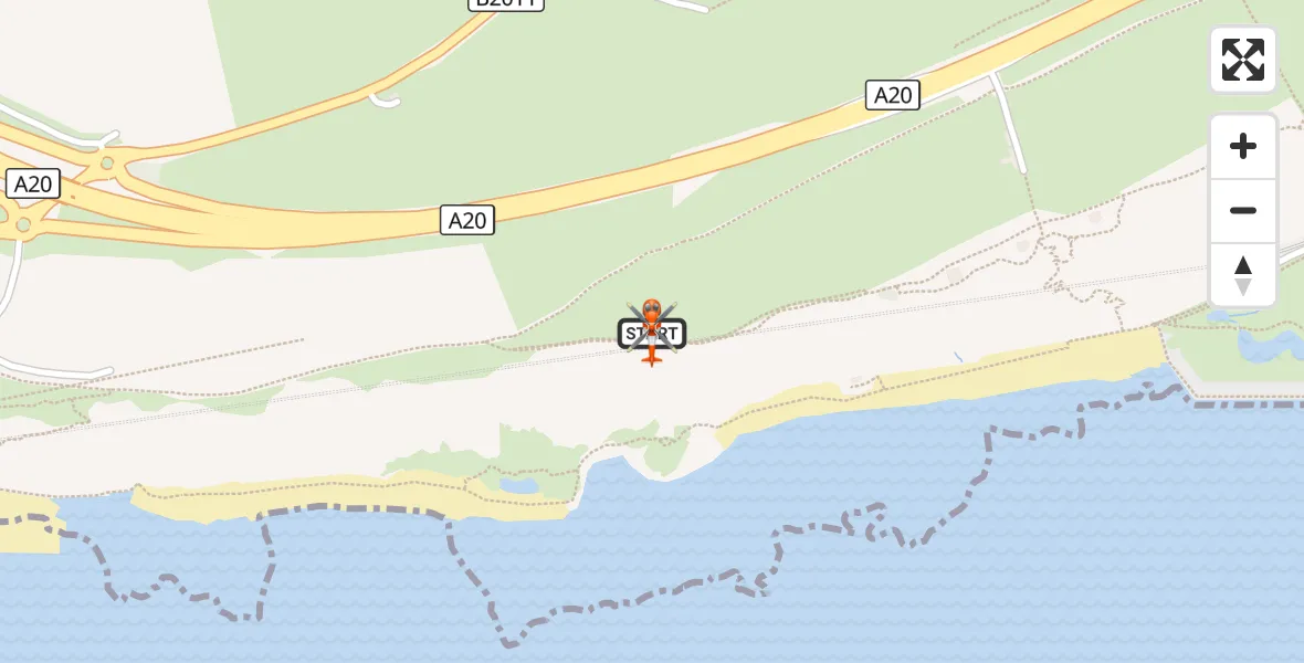 Flight route Coastguard Helicopter Dover - Dover, 08 October 2026, 19:07