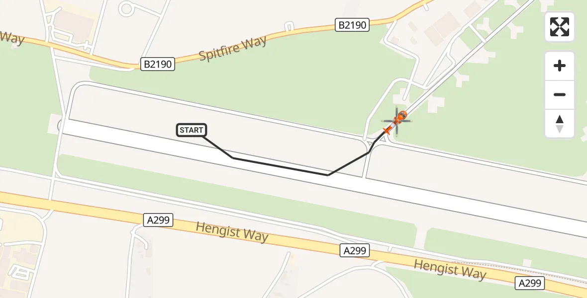 Flight route Coastguard Helicopter Manston Airport - Manston Airport, 08 October 2026, 19:39