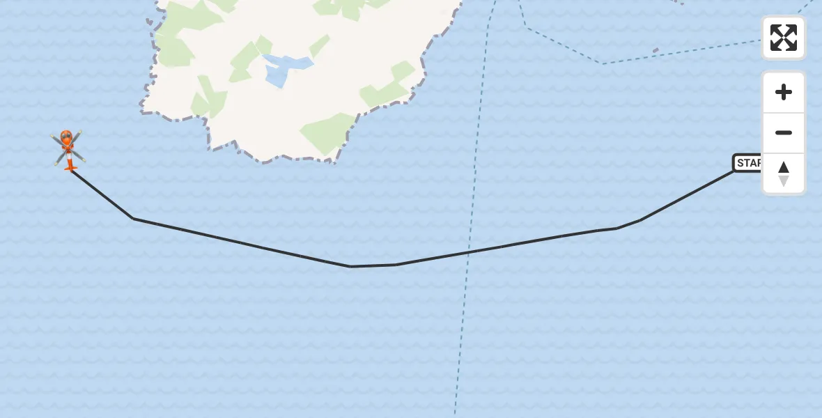 Flight route Coastguard Helicopter Inner Seas - Inner Seas, 08 October 2026, 19:57