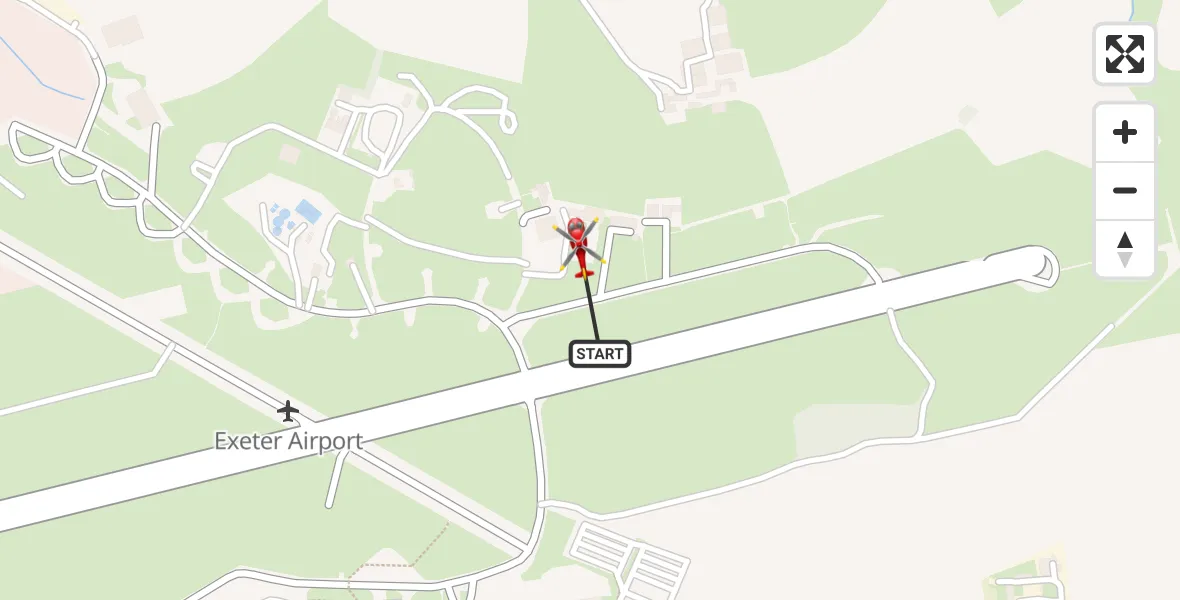 Flight route Air Ambulance Helicopter Exeter International Airport - Exeter International Airport, 08 October 2026, 20:19