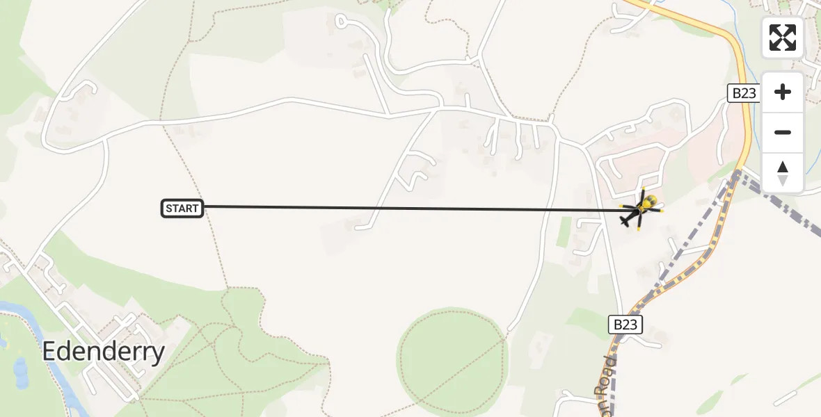 Flight route Police Helicopter Belfast City District - Belfast City District, 09 October 2026, 09:34