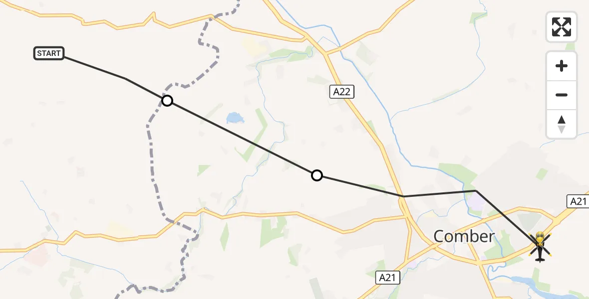 Flight route Police Helicopter Dundonald - Comber, 09 October 2026, 10:09