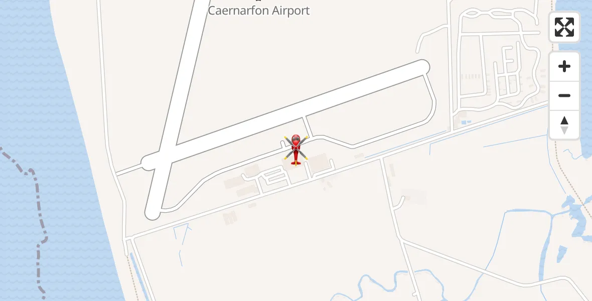 Flight route Air Ambulance Helicopter Caernarfon Airport - Caernarfon Airport, 09 October 2026, 18:20