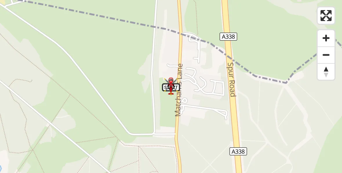 Flight route Air Ambulance Helicopter Hurn - Hurn, 09 October 2026, 20:21