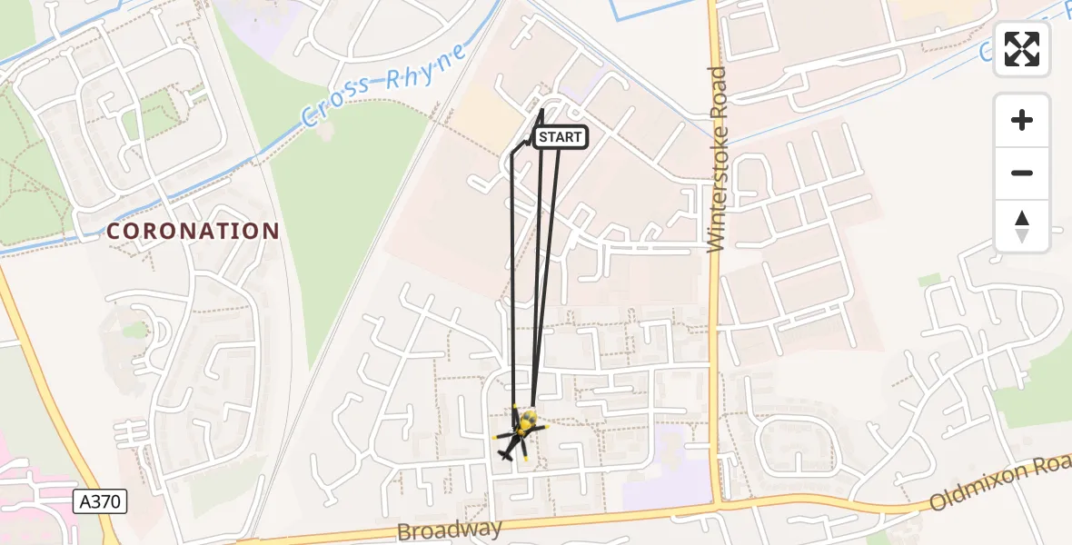 Flight route Police Helicopter Weston-super-Mare - Weston-super-Mare, 09 October 2026, 21:26