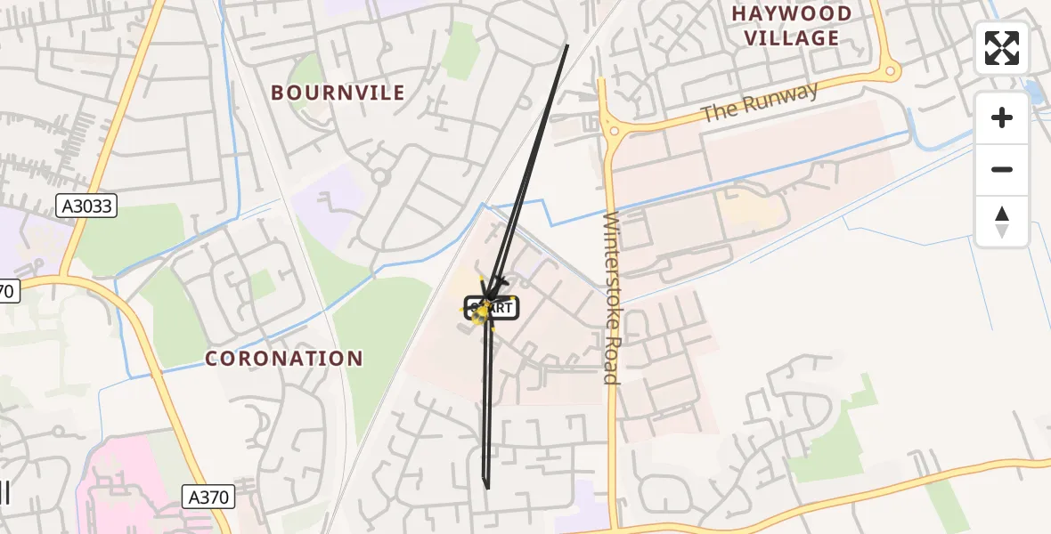 Flight route Police Helicopter Weston-super-Mare - Weston-super-Mare, 09 October 2026, 21:31