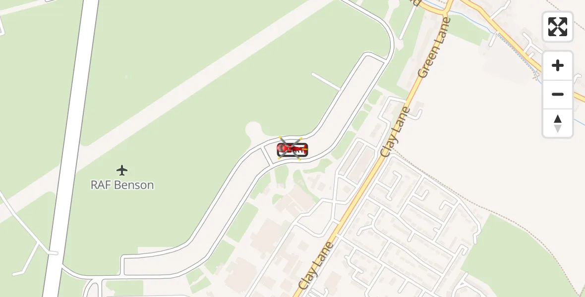 Flight route Air Ambulance Helicopter RAF Benson - RAF Benson, 10 October 2026, 06:35