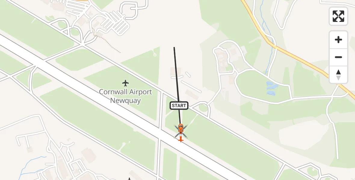 Flight route Coastguard Helicopter Cornwall Airport Newquay - Cornwall Airport Newquay, 10 October 2026, 08:06