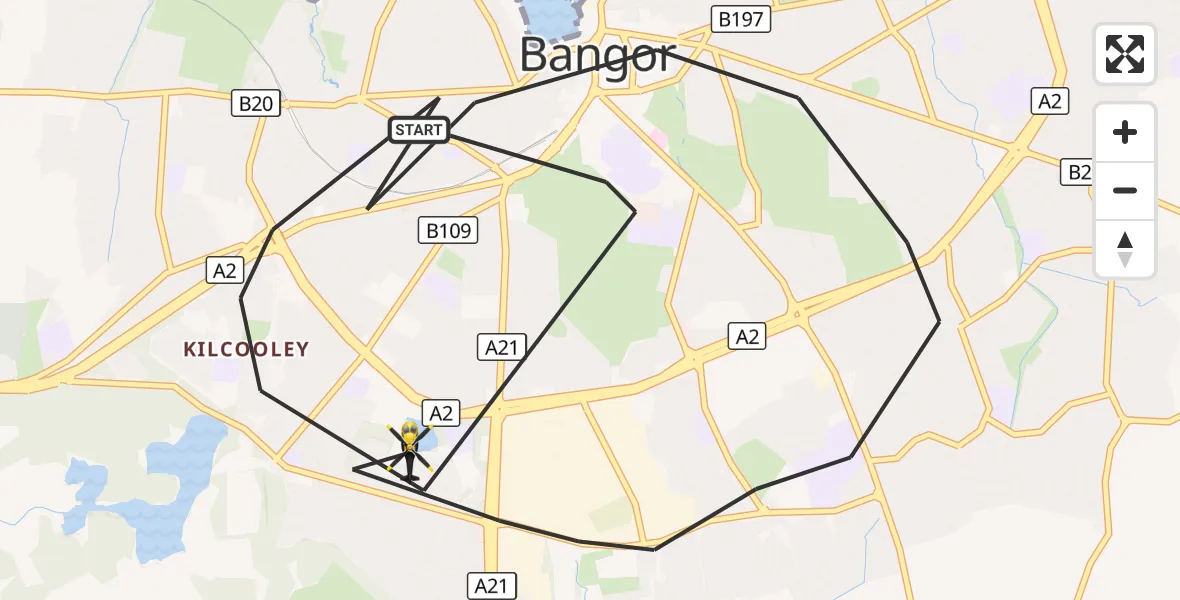 Flight route Police Helicopter Bangor - Bangor, 10 October 2026, 13:44
