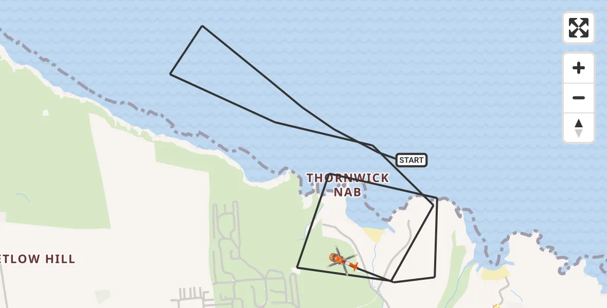 Flight route Coastguard Helicopter Flamborough - Flamborough, 10 October 2026, 15:23
