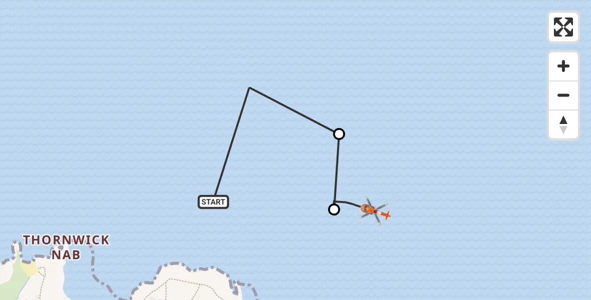 Flight route Coastguard Helicopter Flamborough - Flamborough, 10 October 2026, 16:06