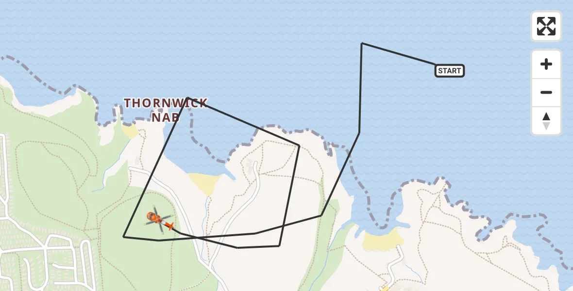 Flight route Coastguard Helicopter Flamborough - Flamborough, 10 October 2026, 16:11