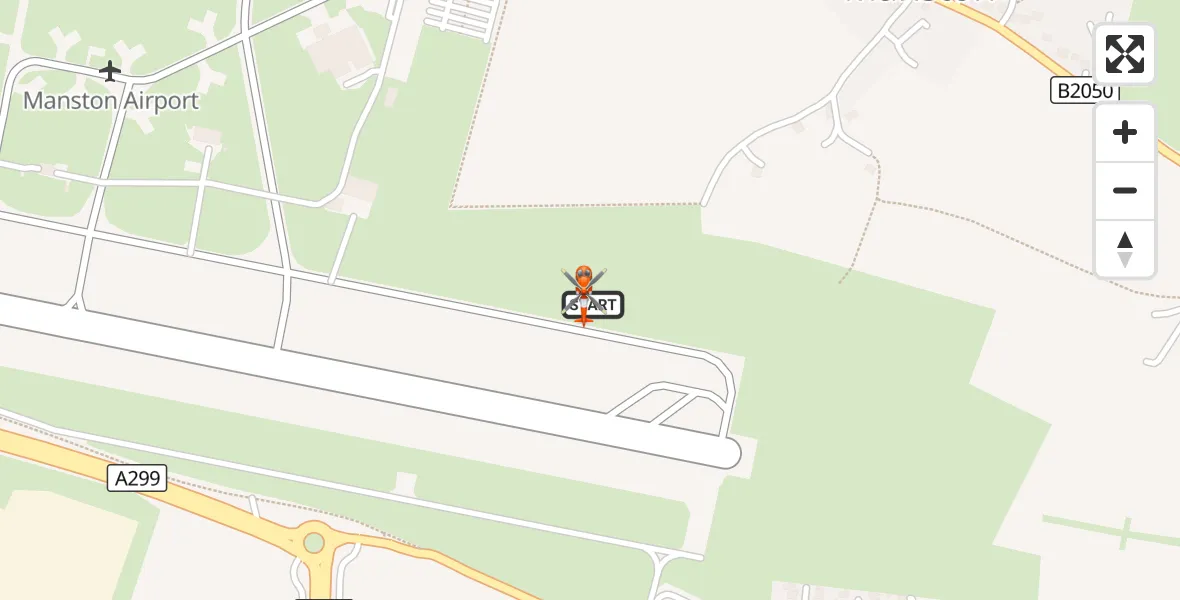 Flight route Coastguard Helicopter Manston Airport - Manston Airport, 10 October 2026, 16:29