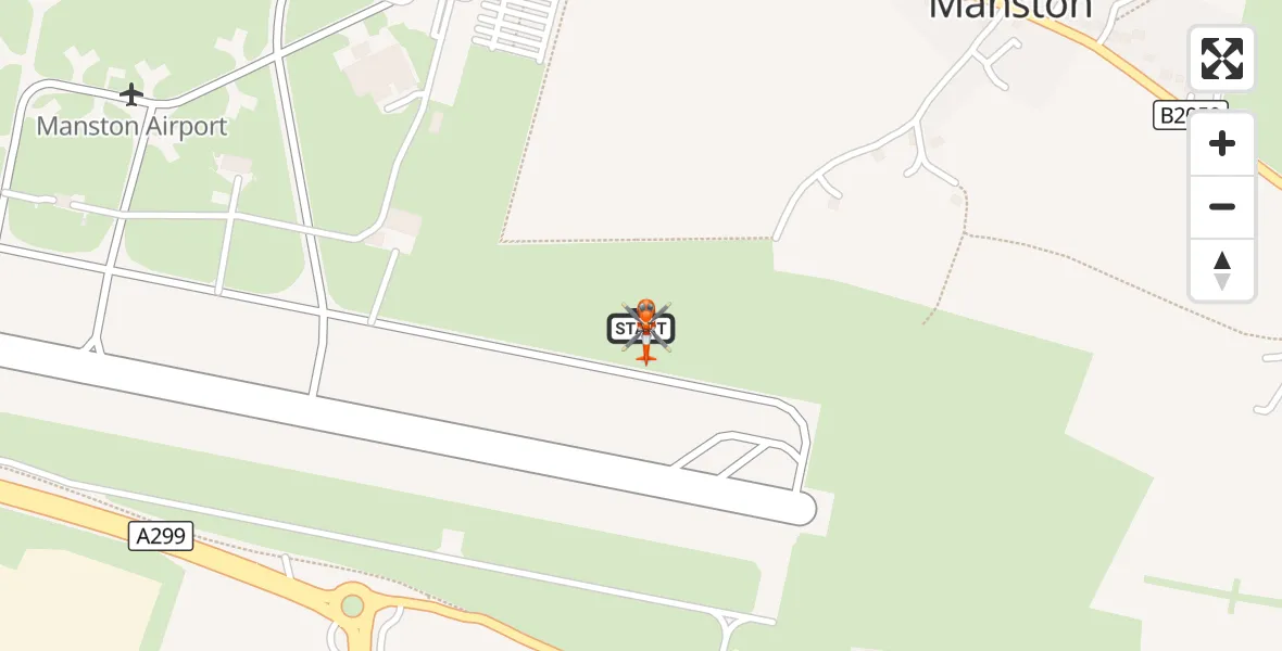 Flight route Coastguard Helicopter Manston Airport - Manston Airport, 10 October 2026, 16:46