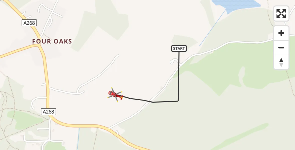 Flight route Air Ambulance Helicopter Beckley - Beckley, 10 October 2026, 17:33