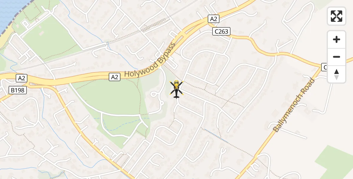 Flight route Police Helicopter Holywood - Holywood, 11 October 2026, 09:45