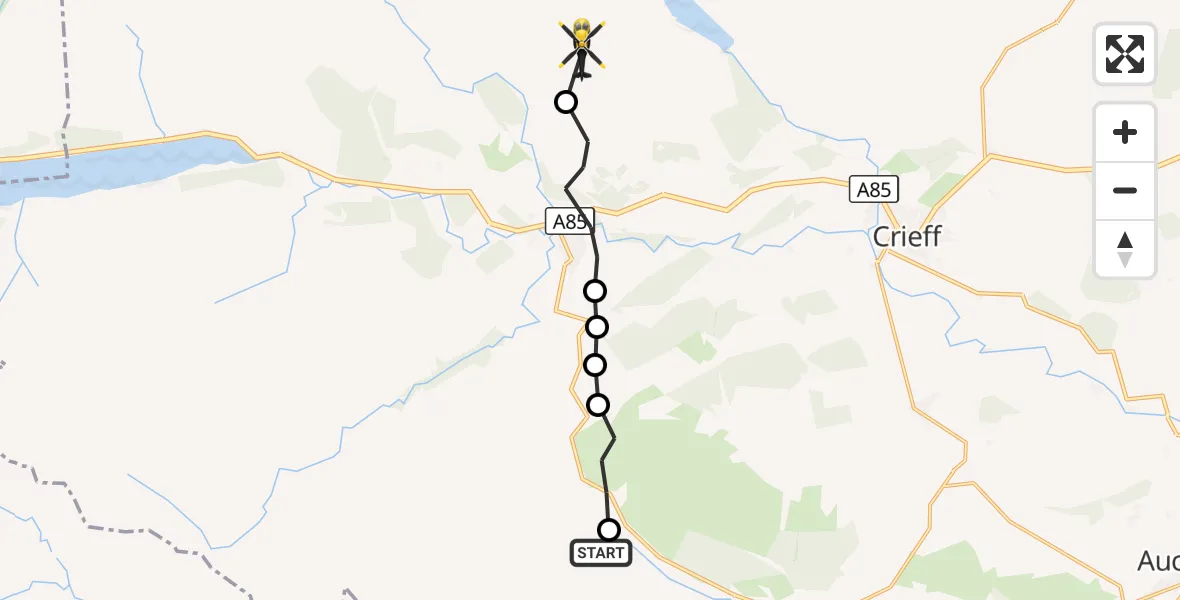 Flight route Police Helicopter Perth and Kinross - Perth and Kinross, 11 October 2026, 10:13