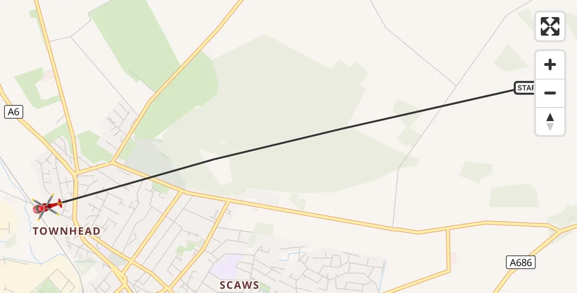 Flight route Air Ambulance Helicopter Penrith - Penrith, 11 October 2026, 10:28
