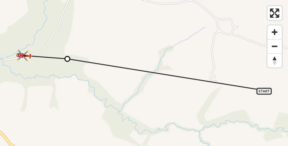 Flight route Air Ambulance Helicopter Kingscott - St. Giles in the Wood, 11 October 2026, 11:14
