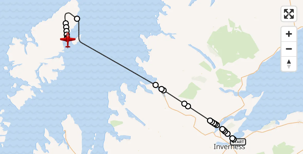 Flight route Air Ambulance Aircraft Inverness - Stornoway Airport, 11 October 2026, 12:10