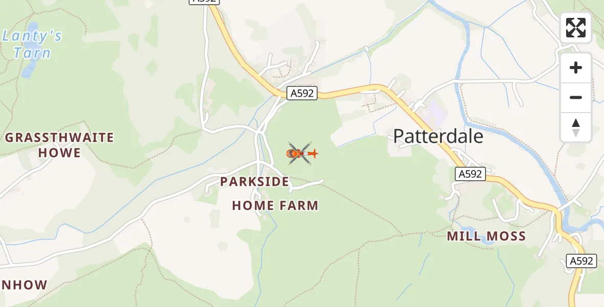 Flight route Coastguard Helicopter Glenridding - Glenridding, 11 October 2026, 15:00