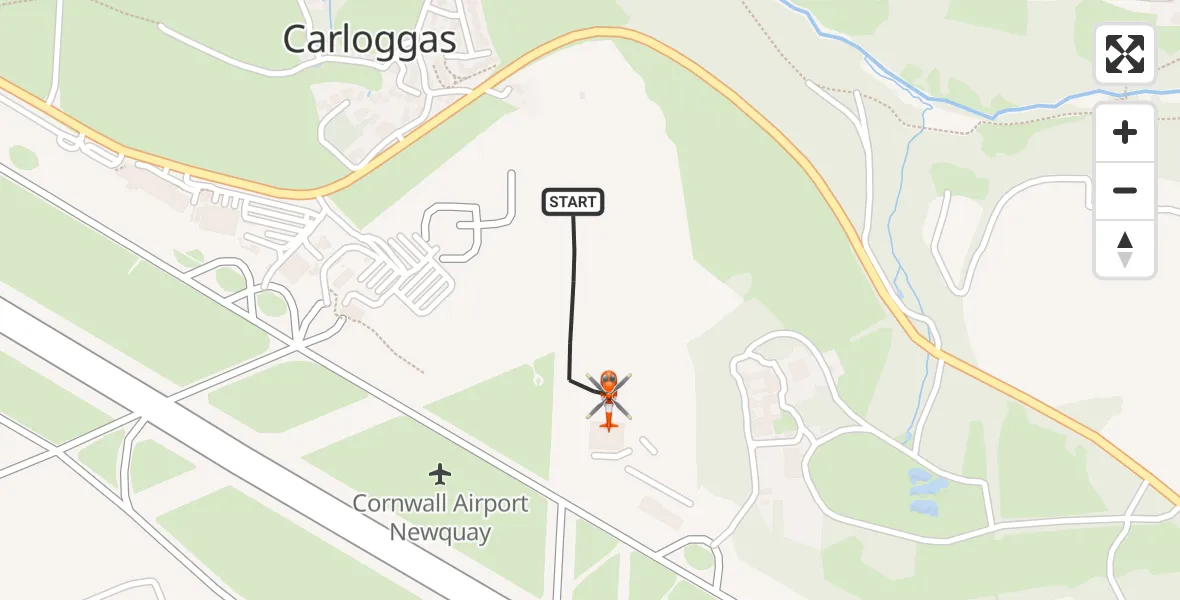 Flight route Coastguard Helicopter Cornwall Airport Newquay - Cornwall Airport Newquay, 11 October 2026, 15:34