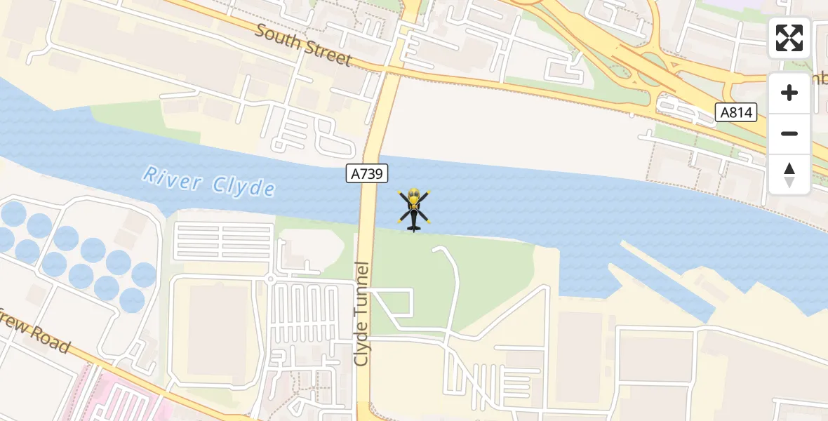 Flight route Police Helicopter Clyde Heliport - Clyde Heliport, 11 October 2026, 16:46