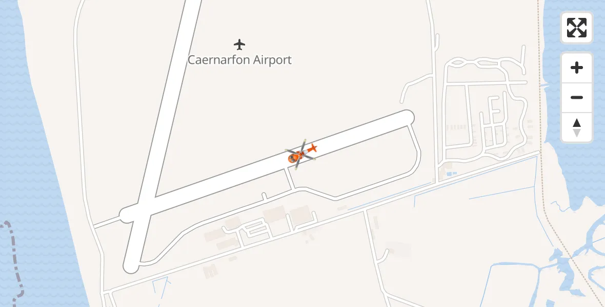 Flight route Coastguard Helicopter Caernarfon Airport - Caernarfon Airport, 11 October 2026, 18:49
