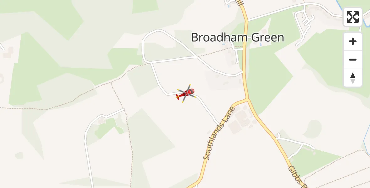 Flight route Air Ambulance Helicopter Oxted - Oxted, 12 October 2026, 00:00