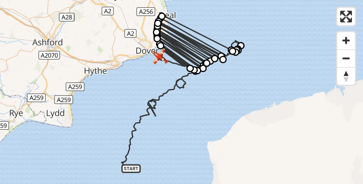 Flight route Coastguard Drone English Channel - English Channel, 12 October 2026, 06:52