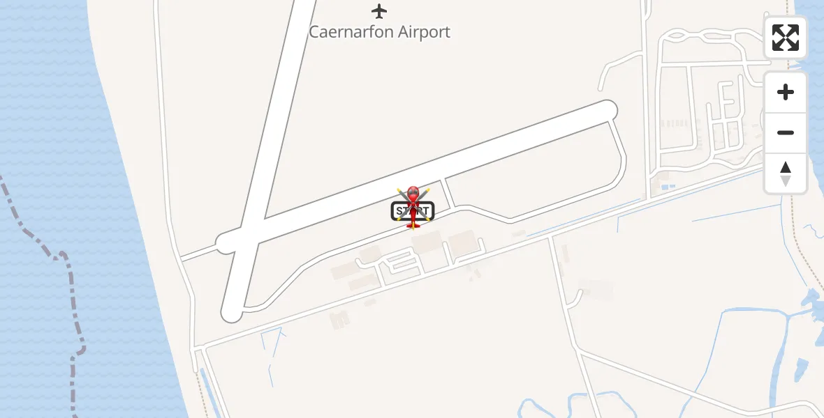Flight route Air Ambulance Helicopter Caernarfon Airport - Caernarfon Airport, 12 October 2026, 07:52