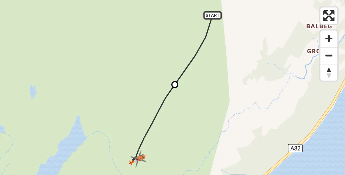 Flight route Coastguard Helicopter Inchtellach - Highland, 12 October 2026, 09:16