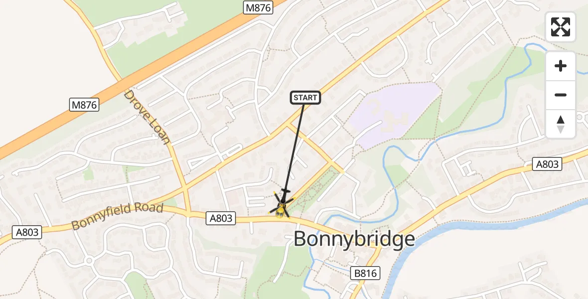 Flight route Police Helicopter Bonnybridge - Bonnybridge, 12 October 2026, 15:47