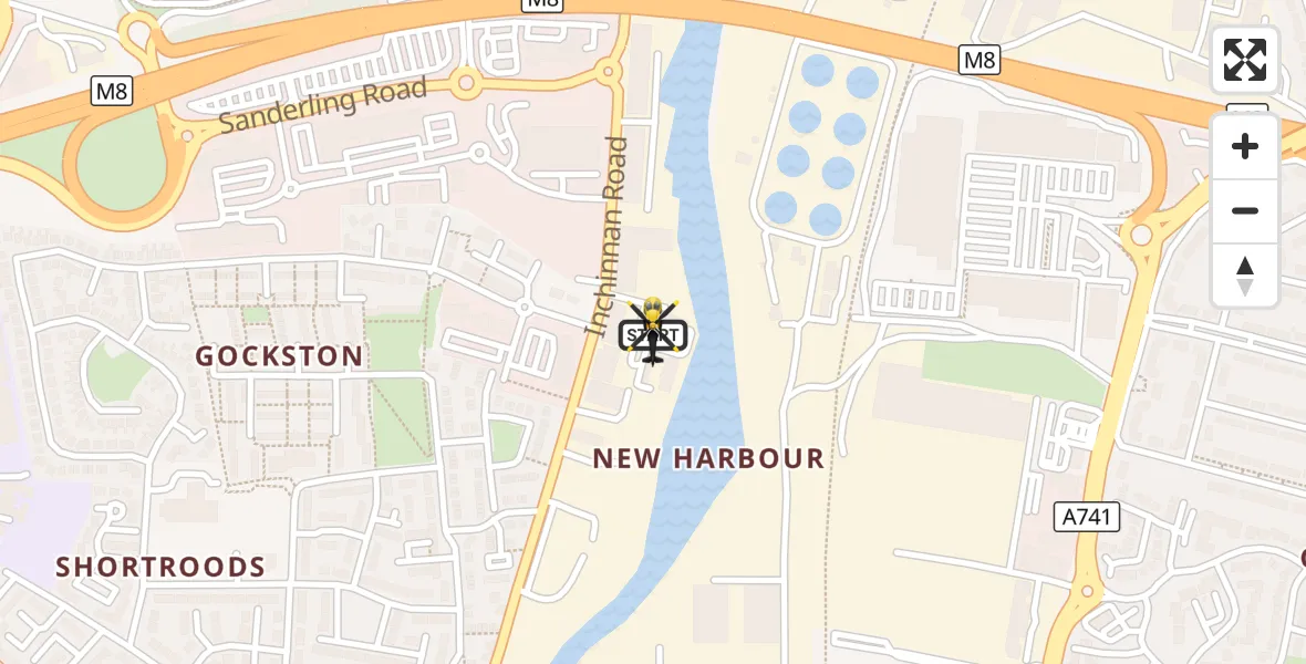 Flight route Police Helicopter Paisley - Paisley, 12 October 2026, 20:05