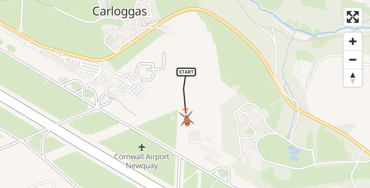 Flight route Coastguard Helicopter Cornwall Airport Newquay - Cornwall Airport Newquay, 13 October 2026, 09:37