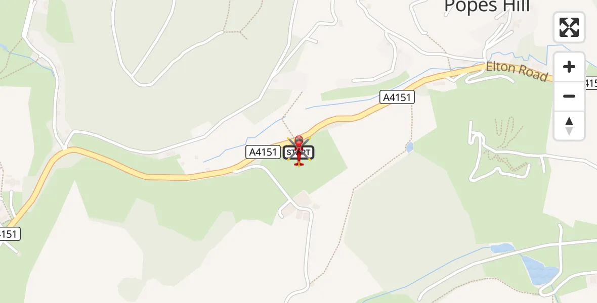 Flight route Air Ambulance Helicopter Popes Hill - Popes Hill, 13 October 2026, 11:49