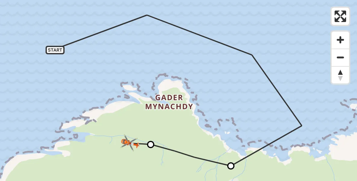 Flight route Coastguard Helicopter Cylch-y-Garn - Llanfaethlu, 13 October 2026, 13:46