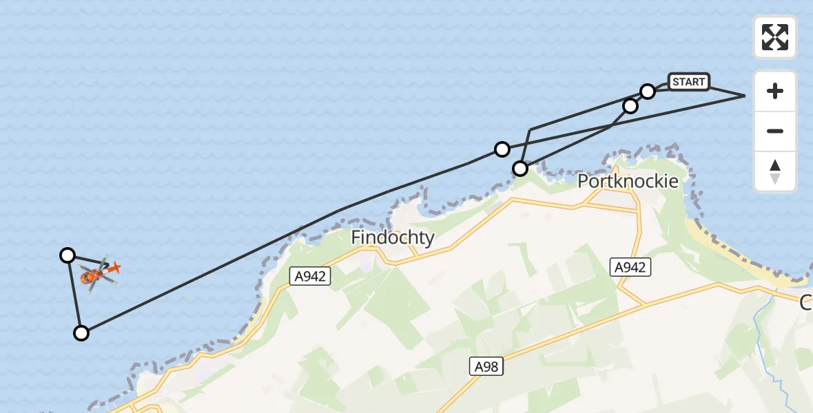 Flight route Coastguard Helicopter North Sea - North Sea, 13 October 2026, 13:47