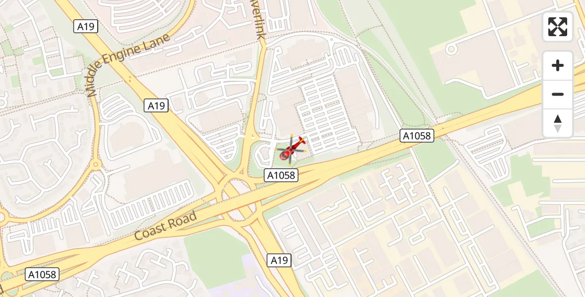 Flight route Air Ambulance Helicopter Wallsend - Wallsend, 13 October 2026, 13:49