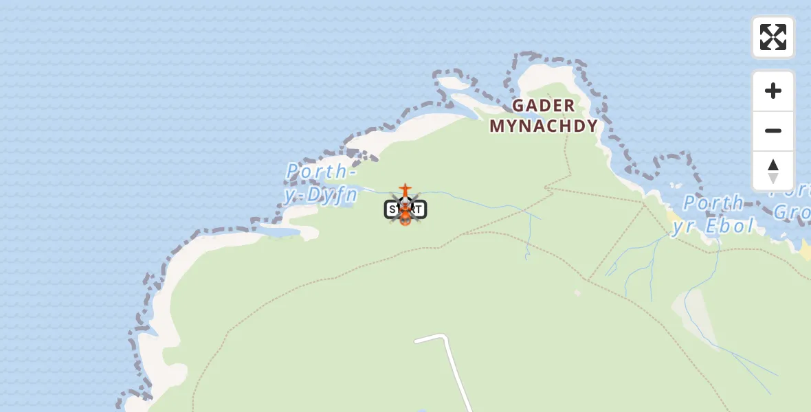 Flight route Coastguard Helicopter Cylch-y-Garn - Llanfaethlu, 13 October 2026, 14:00