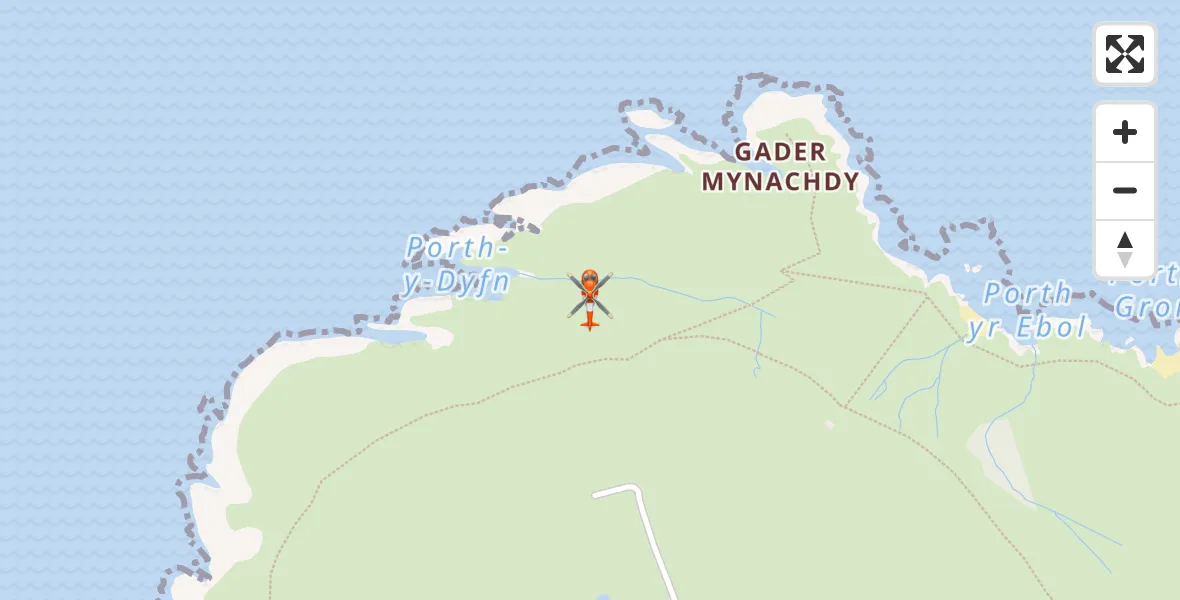 Flight route Coastguard Helicopter Cylch-y-Garn - Cylch-y-Garn, 13 October 2026, 14:10
