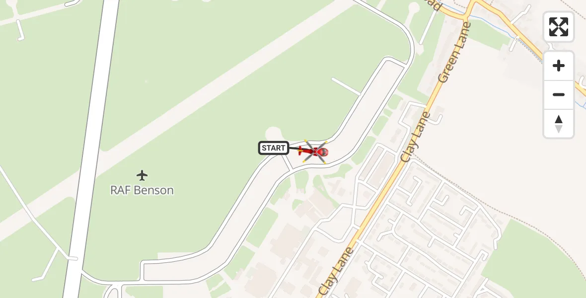Flight route Air Ambulance Helicopter RAF Benson - RAF Benson, 13 October 2026, 17:53