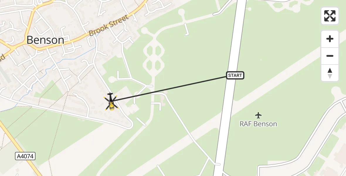 Flight route Police Helicopter RAF Benson - Benson, 13 October 2026, 22:41