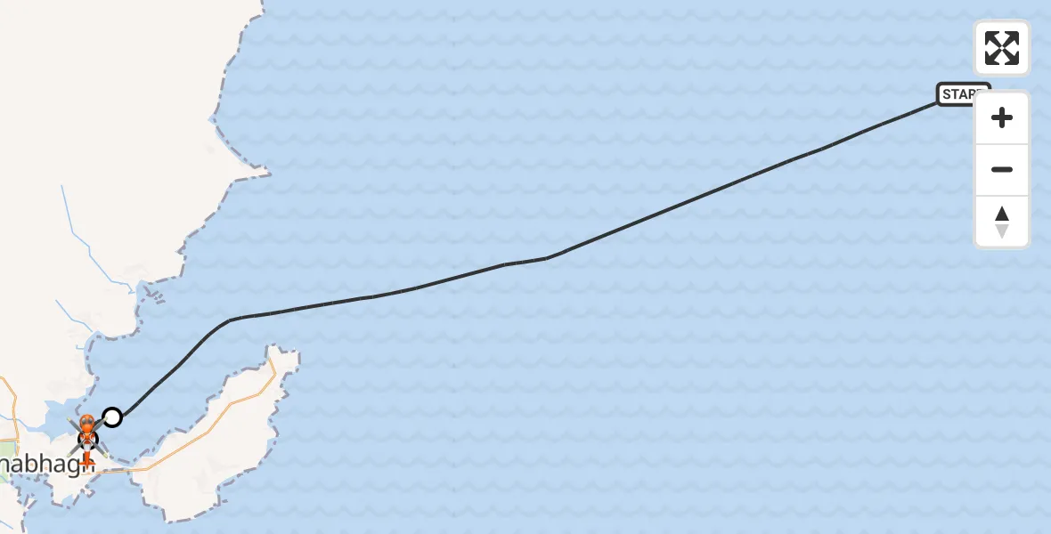 Flight route Coastguard Helicopter Inner Seas - Stornoway Airport, 14 October 2026, 13:29